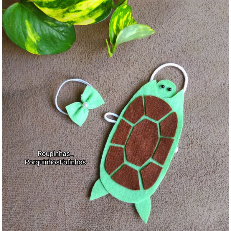 roupa pet fantasia tartaruga + lacinho para hamster sírio e rato Twister