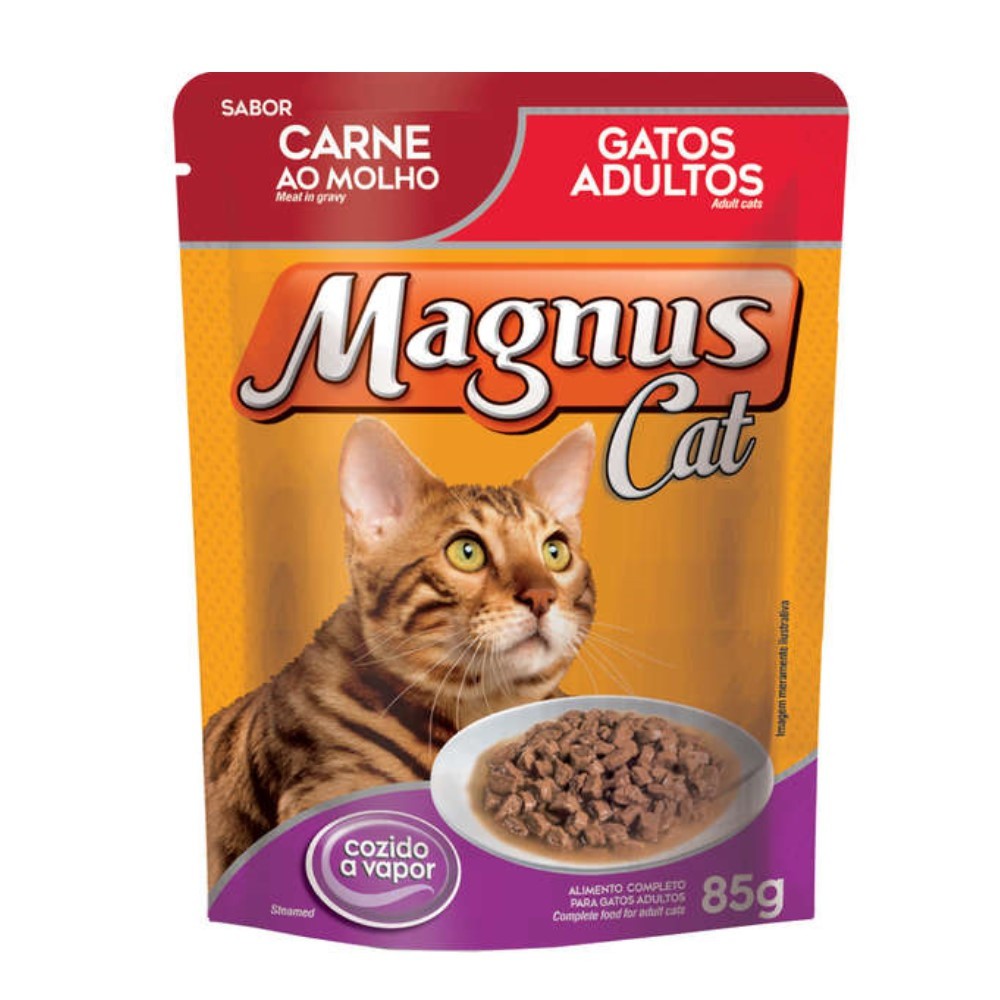 Magnus Cat - Carne Ao Molho - Gatos Adultos - 85g | Shopee Brasil