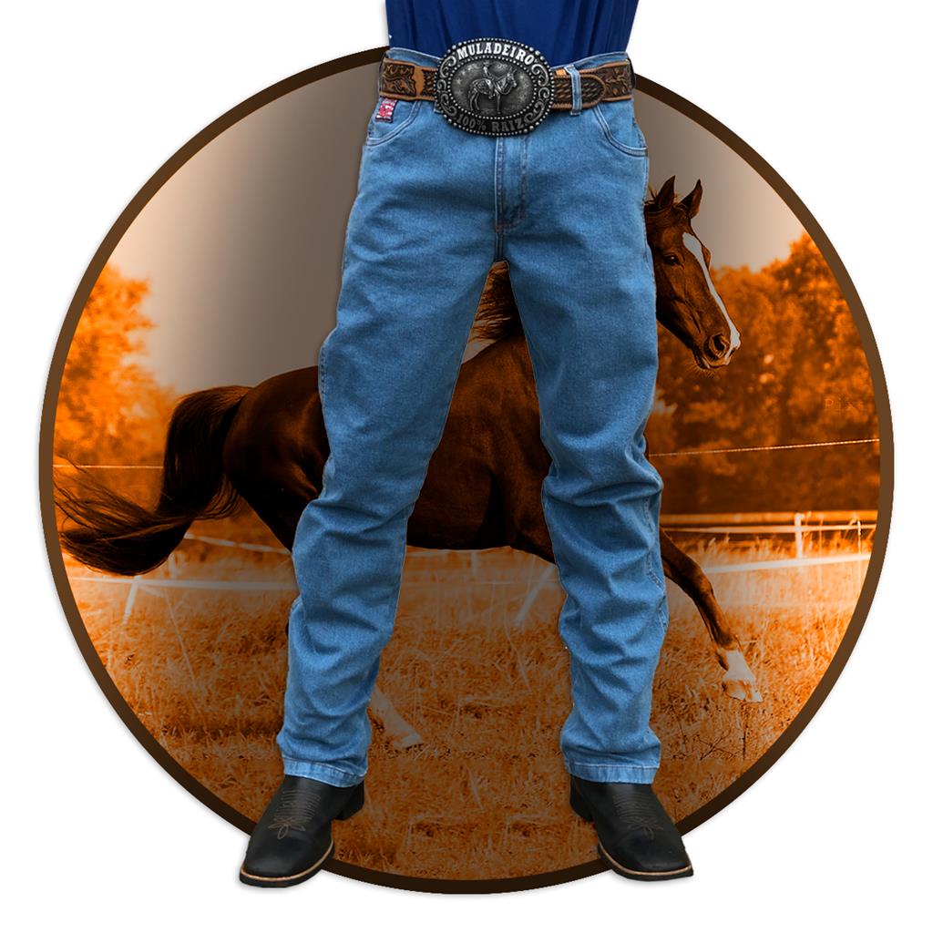 Calca country jeans masculina peao rodeio agro boiadeiros