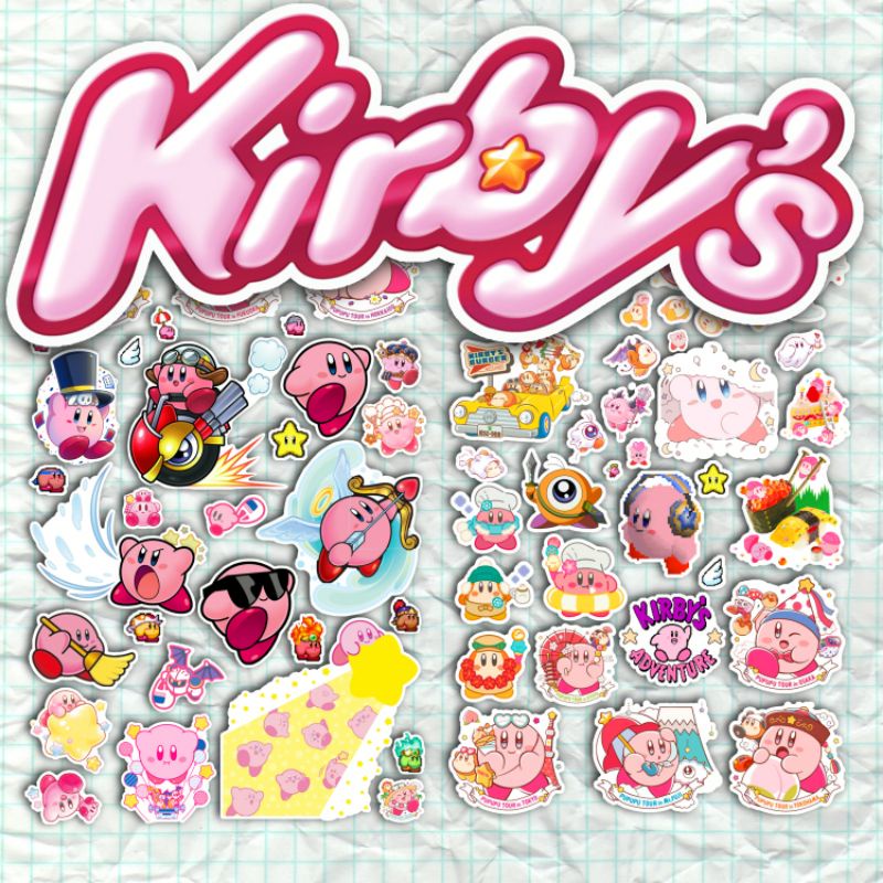 Pack de Adesivo Kirby ♡ Nintendo ♡ Stickers Figurinhas Games ♡ Personalizado Material Escolar