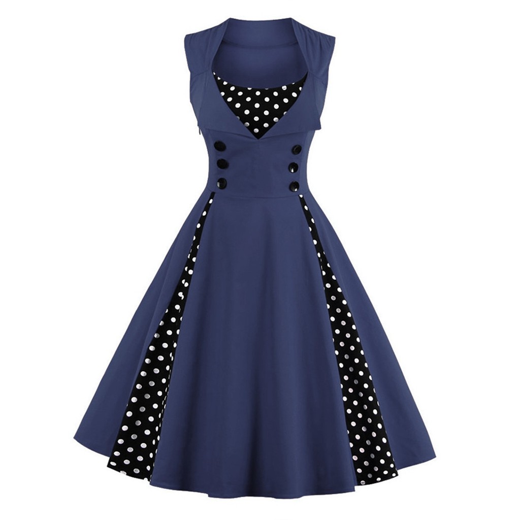 Vestido azul sale anos 60