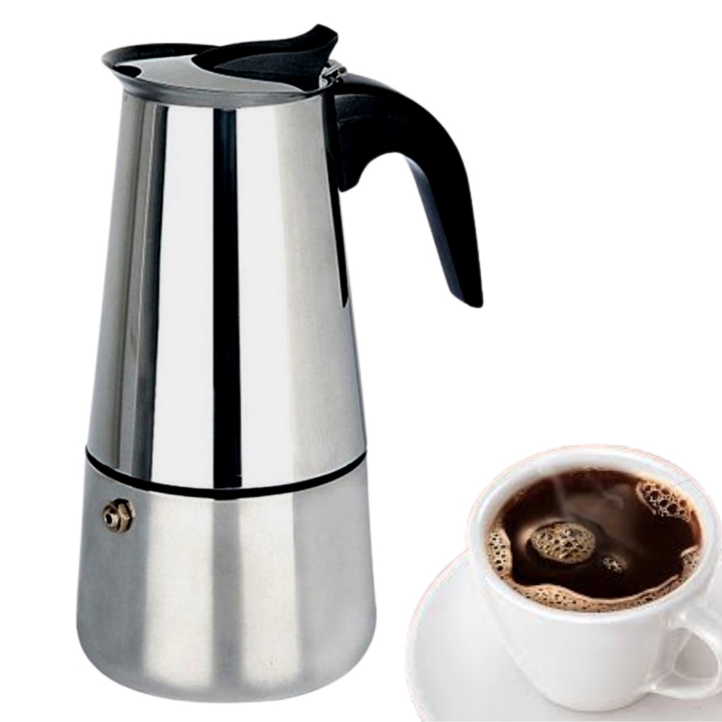 Cafeteira Italiana de Aço Inox Top Chef 4 Xícaras 200ml Para Café ...
