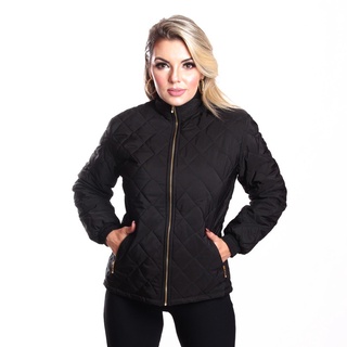 Jaqueta Feminina Bomber Puffer Matelassê com bolsos