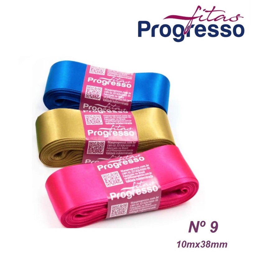 Fitas de Cetim n.9 (CF009) Fitas Progresso - 10 metros x 38mm | Shopee ...