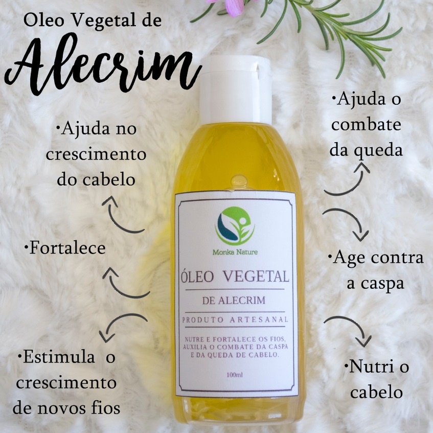 Óleo Vegetal de Alecrim 100ml - Monka Nature - Produto Artesanal