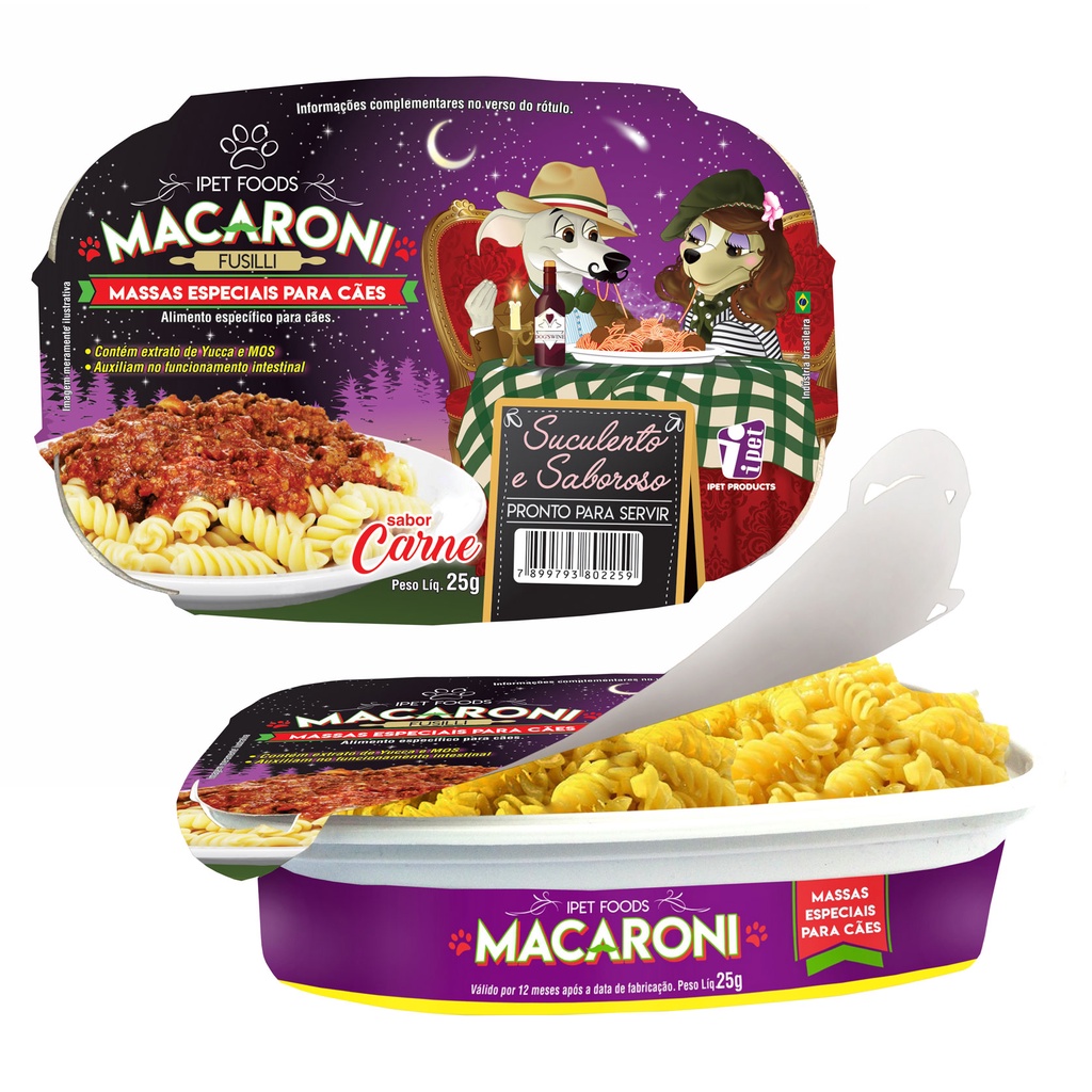 Macarrão para Cães Alimento Petisco iPet Foods Macaroni 25g Escolha o Sabor