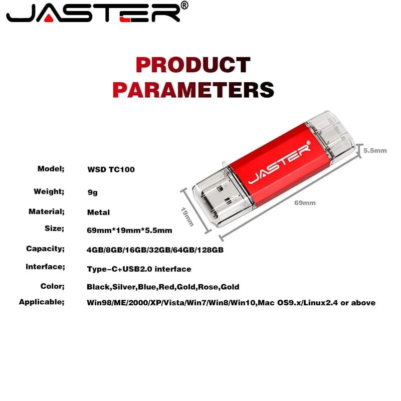 PENDRIVE JASTER 64GB TYPE C / USB | Shopee Brasil
