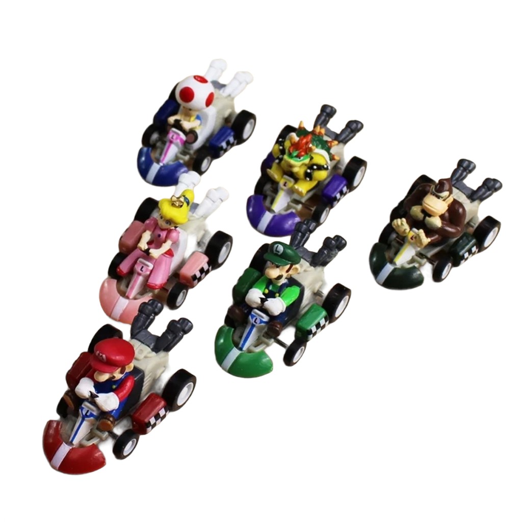 Super Mario Kart Kit 6 Carrinhos De Flexão 5 Cm | Shopee Brasil