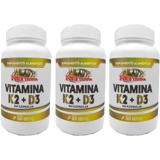 3 Vitamina K2 Mk7 65mcg + Vitamina D3 Colecalciferol 5mcg