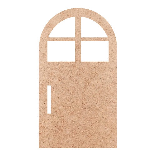 Recorte Porta Arredondada MDF 3mm 15 x 8,3 cm (5 un) SR1759