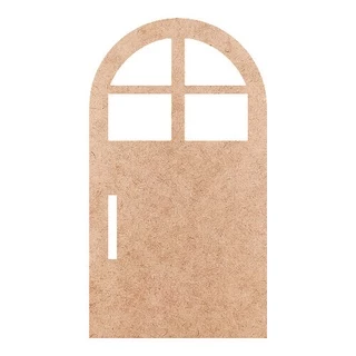 Recorte Porta Arredondada MDF 3mm 15 x 8,3 cm (5 un) SR1759