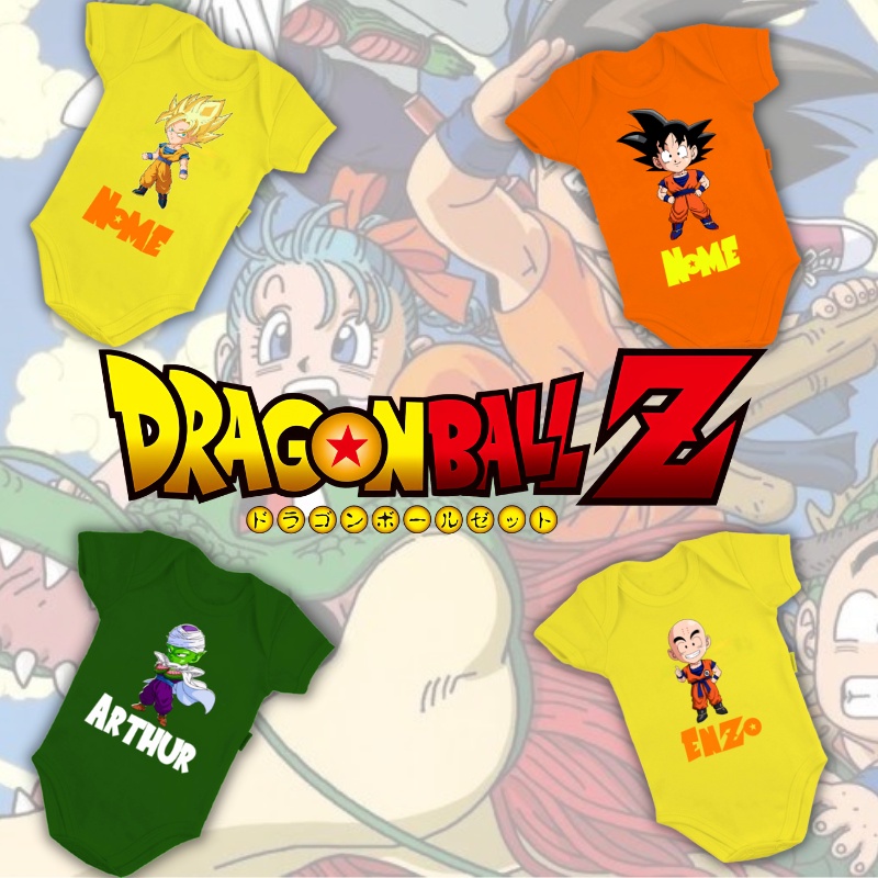 Camiseta Infantil Estampa Dragon Ball Z - Tam 5 a 14 Anos Bege