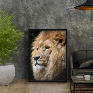 Etacart Quadro Decorativo Grande Abstrato Pintura Leão Colorido