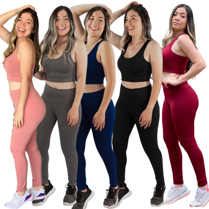 Roupa De Academia Feminina Conjunto Fitness Confortável Premium Top + Leg