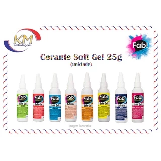 Corante Soft Gel 25g unid. - FAB - Chantilly, glacês, chantininho, pasta de açúcar, pasta americana, pasta de feijão