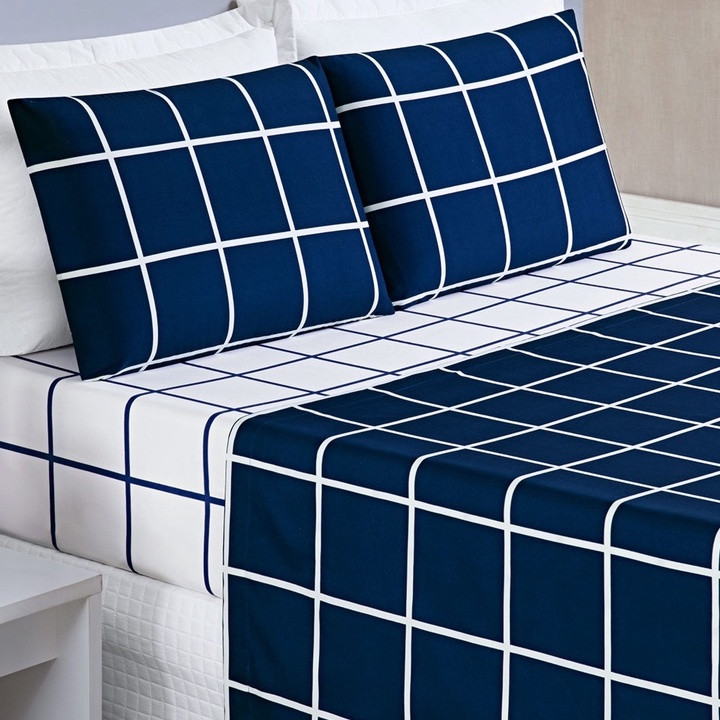 Jogo de Lençol Casal Box Queen 4 Peças Com Elástico 200 Fios Austin