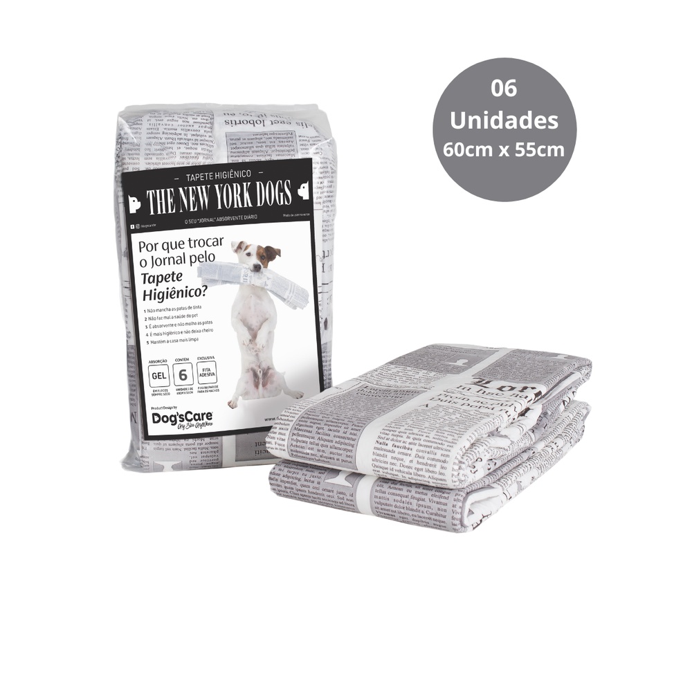 Tapete Higiênico Pet Jornal New York Pet Para Cães Cachorros Dogs Care
