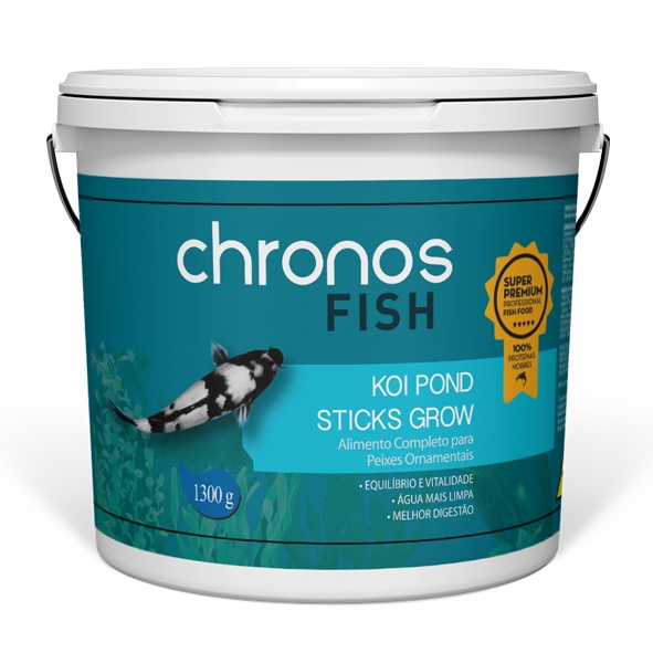 Racao Chronos Fish Koi Pond Sticks Grow 1300g Polinutri | Shopee Brasil