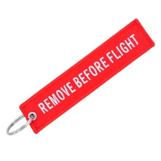 1x Chaveiro Remove Before Flight Vermelho Bordado