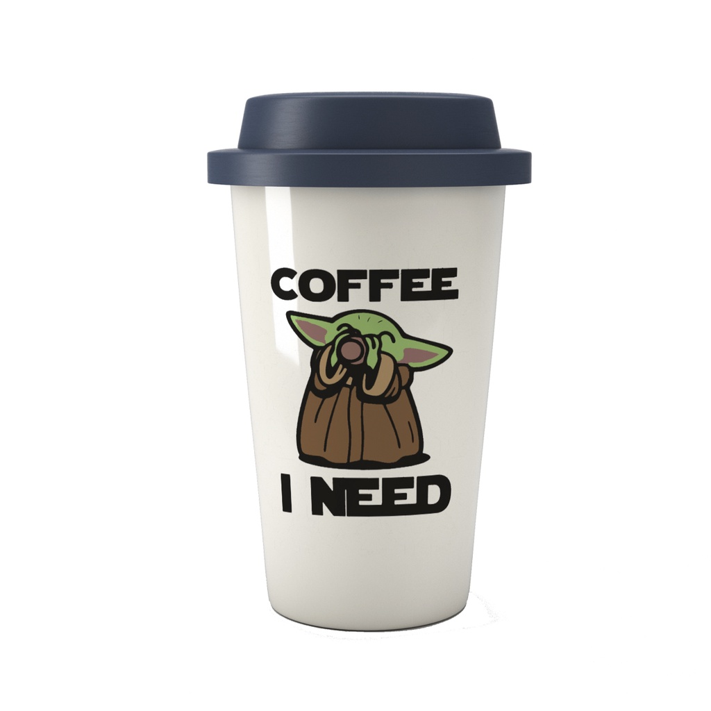 Débardeur Baby Yoda Buvant Du Café - Star Wars The Mandalorian, Pour Femmes, Dos Nuage