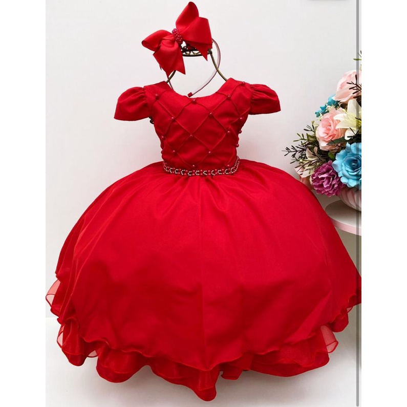 Vestido de Festa Infantil Longo Para Formatura Aniversário Princesa e  Daminha