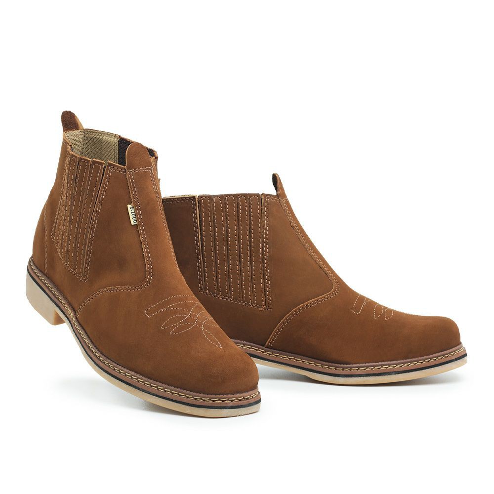 Botina Bota Country Rodeio Texana Montaria Masculino Feminino Couro ...