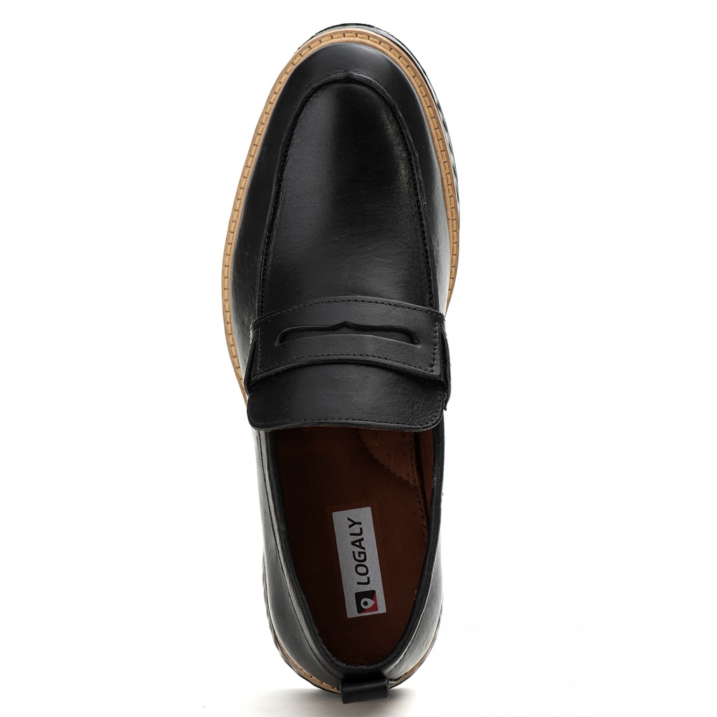 Mocassim masculino casual, preto, sola alta ultraleve - AD561