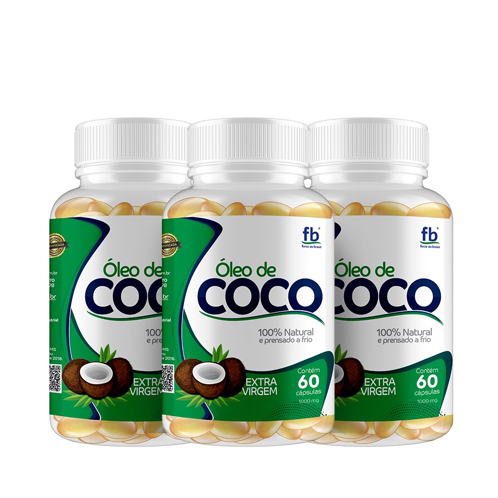 Kit 3 Oleo De Coco Extra Virgem Queimador De Gorduras 1000mg Shopee