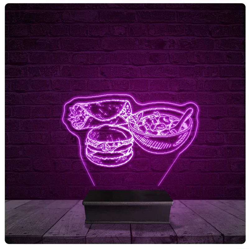 Luminária e Abajur Acrílico Led - Restaurante Chef