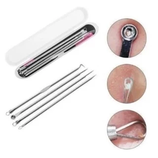 Kit Com 4 Extrator Cureta Tira Acne Cravos E Espinha Limpeza