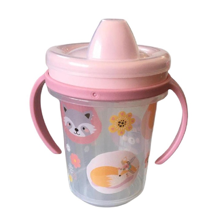 Copo infantil copinho com alca 330ml Bichinhos menina transicao bebe ...