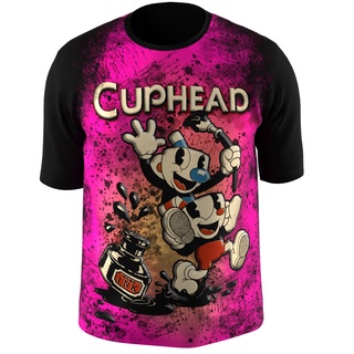 Camiseta Infantil Cuphead Show Xicrinho e Caneco Game