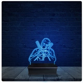 Luminária Led Acrilico Abajur - Deadpool Marvel