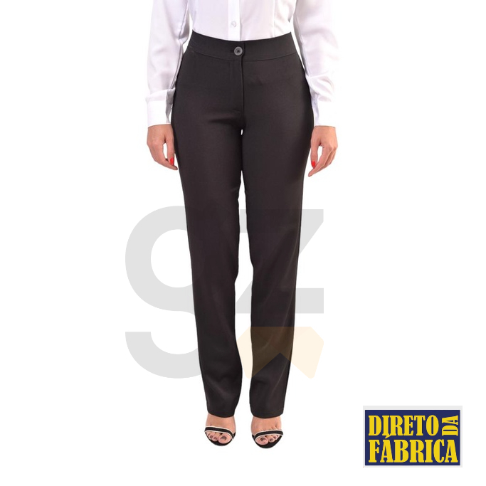 Calça feminina social casual com bolso passa fácil com elastano