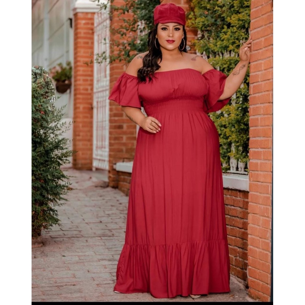 Vestido longo store ciganinha plus size