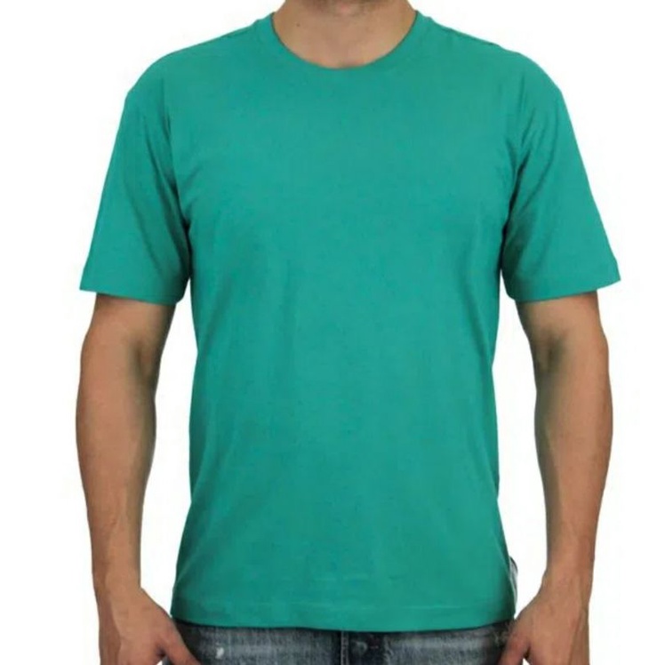 Camisa Masculina gola careca B sica Verde Jade 100 Poli ster