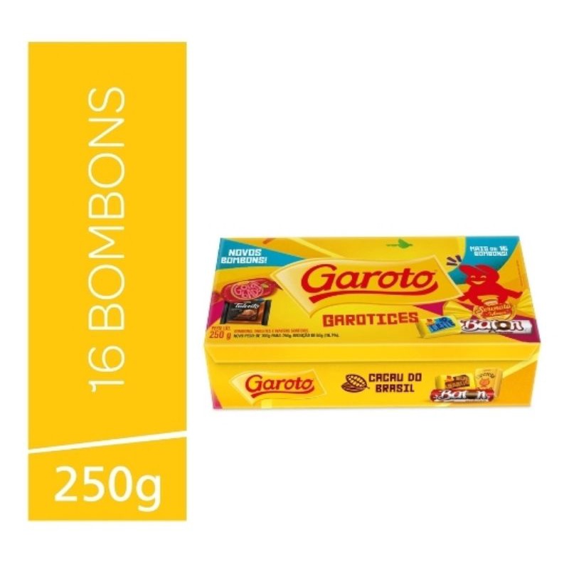 Caixa De Bombom Garoto 250g Com 16 Bombons Shopee Brasil 8731