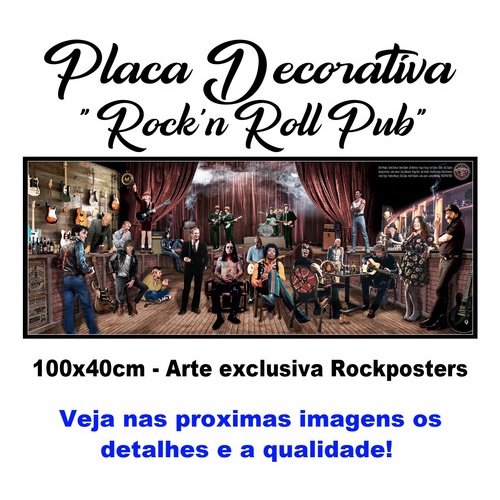 Placa Decorativa Lendas Do Rock No Bar Acdc 100x40cm | Shopee Brasil