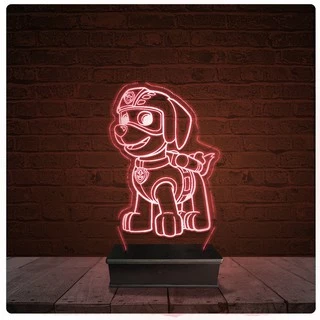 Abajur Luminária Acrílico Led - Patrulha Canina Desenhos