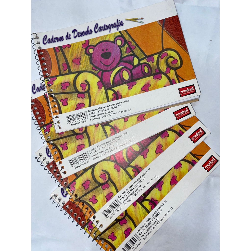 04 Cadernos de Desenho 1/4 Pequeno 48 Folhas | Shopee Brasil