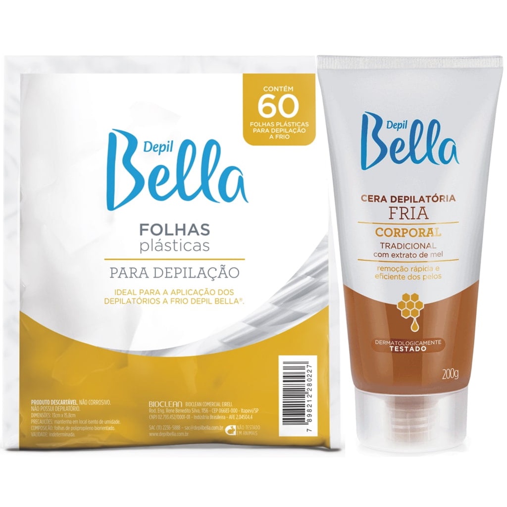 Kit Depilação - Cera Fria 200g Bisnaga + Folhas Plásticas Para ...