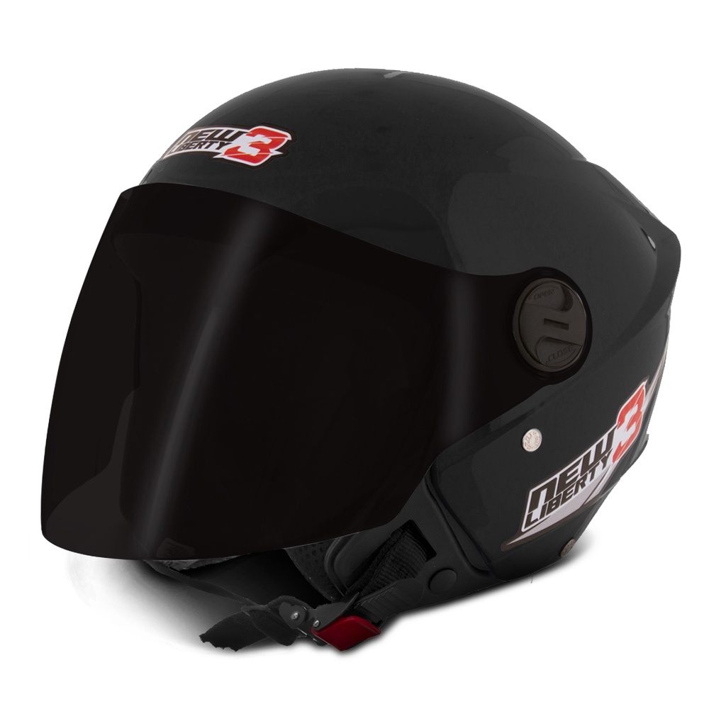 Capacete New Liberty Tree Com Viseira Fumê Aberto Preto Fosco Pro Tork Barato Tamanhos 56 58 60