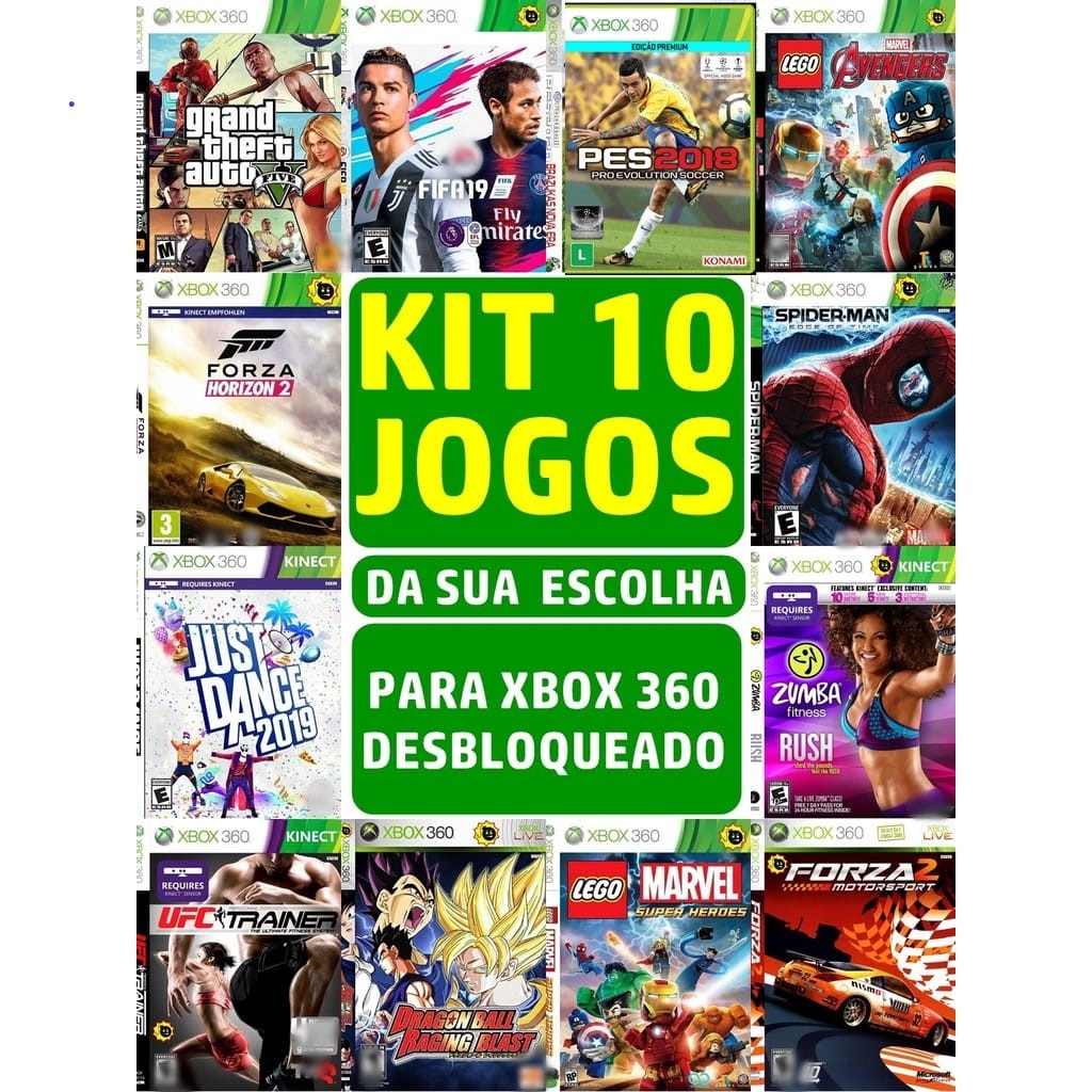 kit 10 jogos Xbox 360 a sua escolha . PROMOÇÃO - Escorrega o Preço