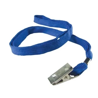 Cordão P/ Crachá Tecido Azul Com Presilha Jacare (Unidade)