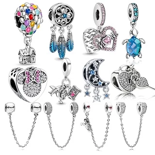 promoção hoje🔥🔥925 Contas De Balão De Prata Charmosas Para Corrente De Segurança Pan Bracelet