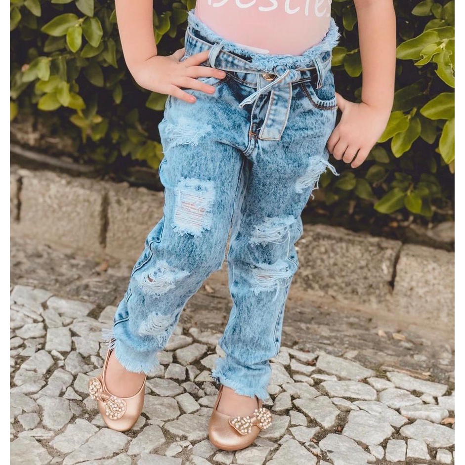 Calça Jeans Mom Destroit Infantil