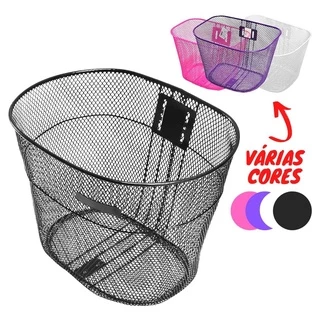 Cesta Cestinha Aramada Bicicleta Aro 20/24/26 Grande Pequena Roxa Rosa Branca