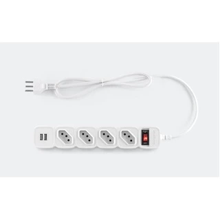 Filtro de Linha Com Entrada USB 4 Portas + Duas USB Intelbras EPE 204 USB 1M em Oferta na Shopee