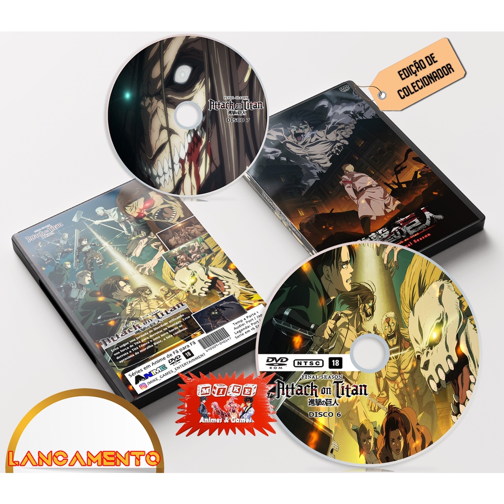 Dvd Ataque Dos Titans Dublado Shingeki Kyojin Temp 1 2 3 - Escorrega o Preço