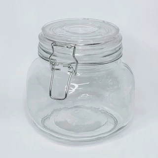 Pote de vidro com tampa hermético porta tempero 800ml